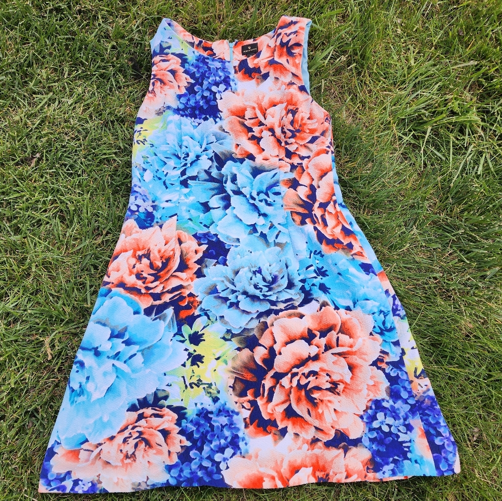 Worthington Sleeveless Floral Dress with Zip Back Size 14